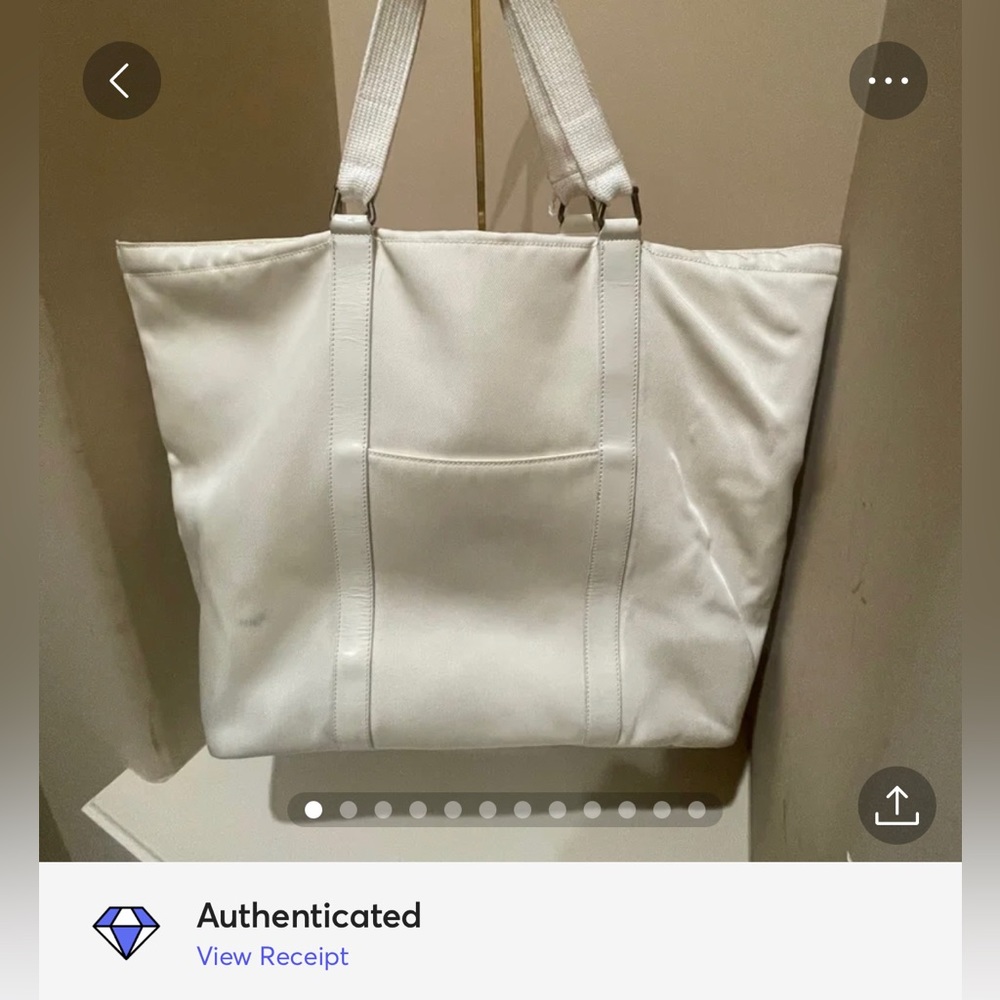 Vintage White Gucci Nylon Tote with Cloth Handles by Tom Ford
